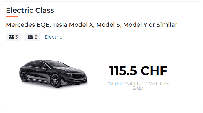 Electric Car Class Transfer Services by Grandlane In Zurich