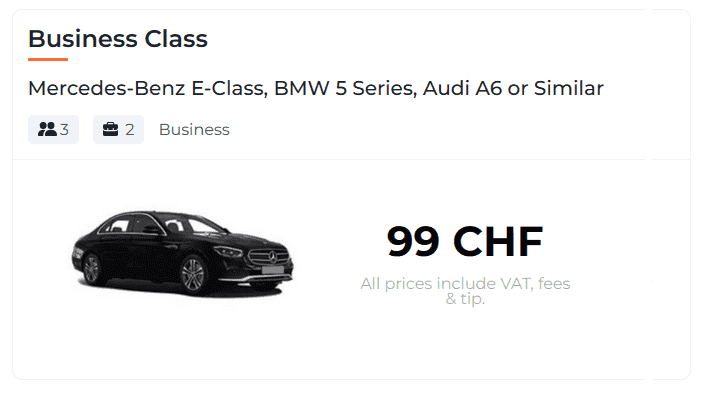 Business Class Transfer by grandlane Transfer in Zurich